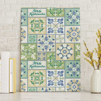 Mele Kalikimaka Hawaii Christmas Canvas Wall Art Omaomao Seamless Floral Motif LT9 Without Frame Green - Polynesian Pride