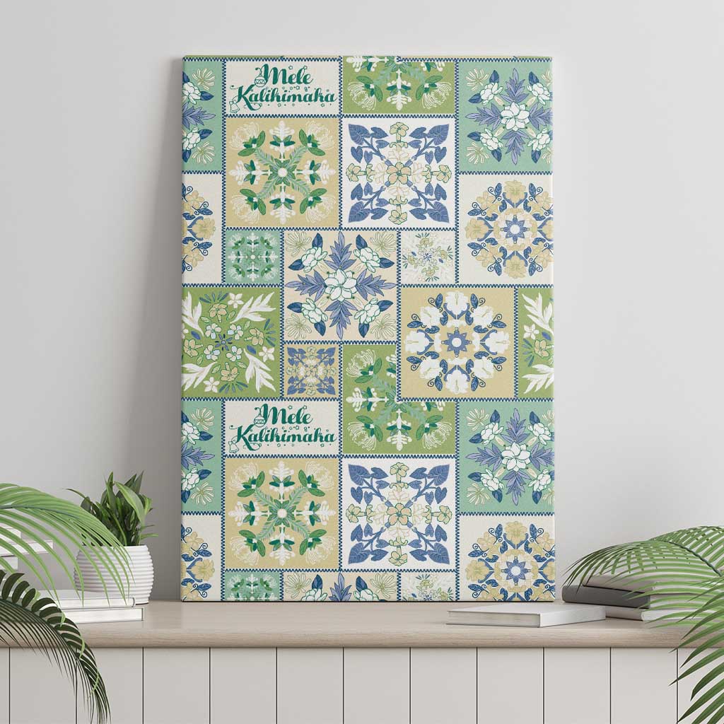 Mele Kalikimaka Hawaii Christmas Canvas Wall Art Omaomao Seamless Floral Motif LT9 - Polynesian Pride