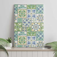 Mele Kalikimaka Hawaii Christmas Canvas Wall Art Omaomao Seamless Floral Motif LT9 - Polynesian Pride