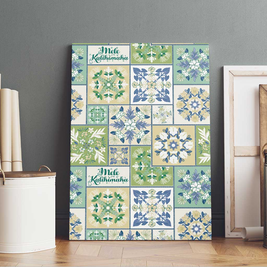 Mele Kalikimaka Hawaii Christmas Canvas Wall Art Omaomao Seamless Floral Motif LT9 - Polynesian Pride