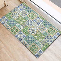 Mele Kalikimaka Hawaii Christmas Rubber Doormat Omaomao Seamless Floral Motif LT9 - Polynesian Pride