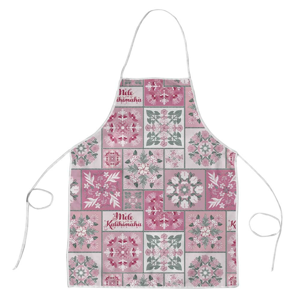 Mele Kalikimaka Hawaii Christmas Apron Akala Seamless Floral Motif LT9 Pink - Polynesian Pride