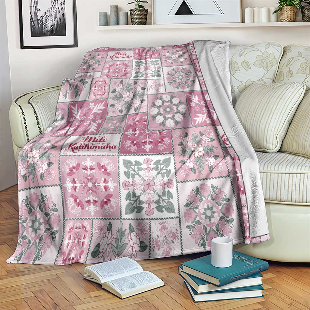 Mele Kalikimaka Hawaii Christmas Blanket Akala Seamless Floral Motif LT9 Pink - Polynesian Pride