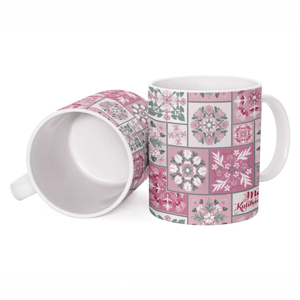 Mele Kalikimaka Hawaii Christmas Ceramic Mug Akala Seamless Floral Motif LT9 - Polynesian Pride