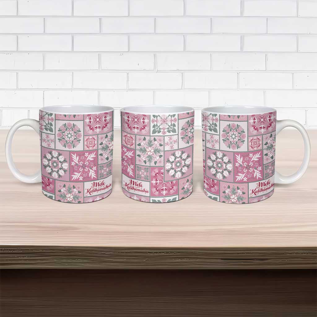 Mele Kalikimaka Hawaii Christmas Ceramic Mug Akala Seamless Floral Motif LT9 - Polynesian Pride