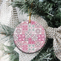 Mele Kalikimaka Hawaii Christmas Ceramic Ornament Akala Seamless Floral Motif LT9 - Polynesian Pride