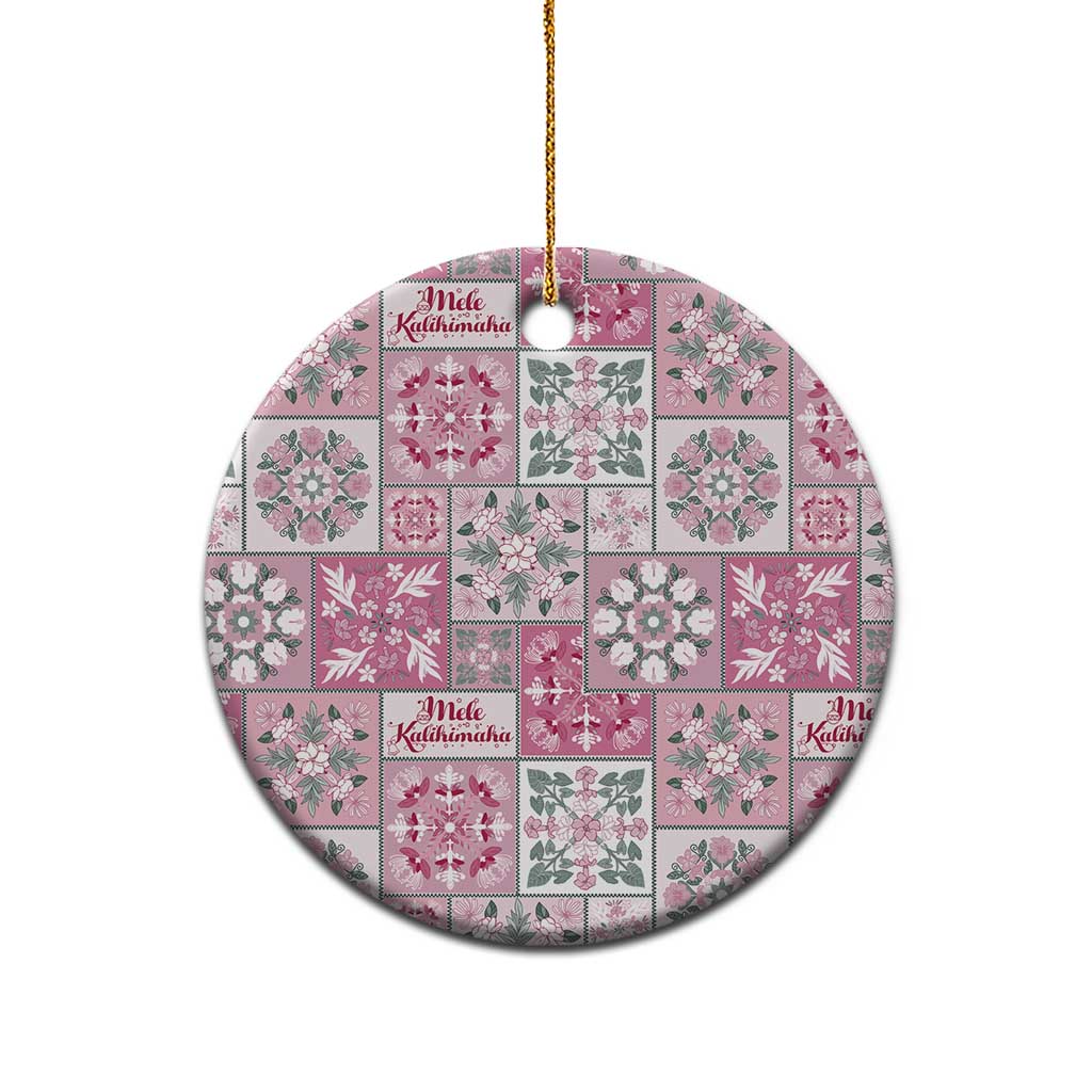 Mele Kalikimaka Hawaii Christmas Ceramic Ornament Akala Seamless Floral Motif LT9 - Polynesian Pride