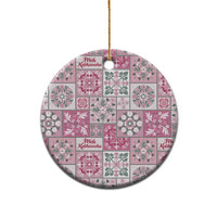 Mele Kalikimaka Hawaii Christmas Ceramic Ornament Akala Seamless Floral Motif LT9 - Polynesian Pride