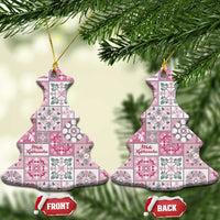 Mele Kalikimaka Hawaii Christmas Ceramic Ornament Akala Seamless Floral Motif LT9 Christmas Tree Pink - Polynesian Pride