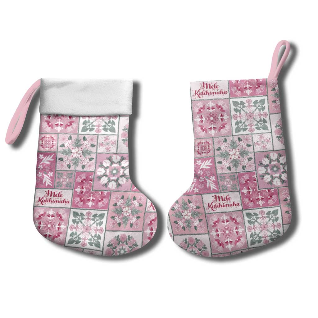 Mele Kalikimaka Hawaii Christmas Stocking Akala Seamless Floral Motif LT9 - Polynesian Pride