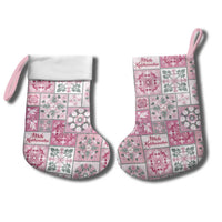 Mele Kalikimaka Hawaii Christmas Stocking Akala Seamless Floral Motif LT9 - Polynesian Pride