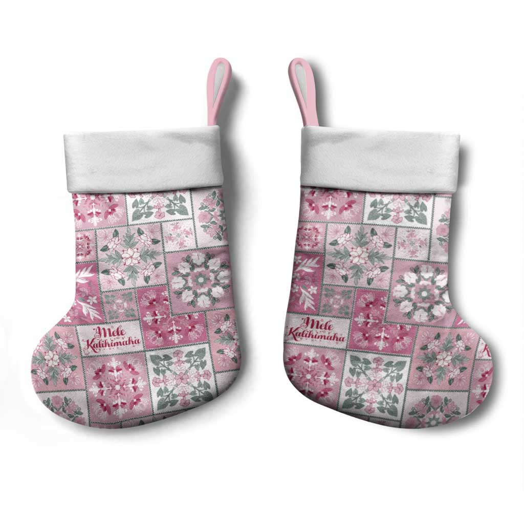 Mele Kalikimaka Hawaii Christmas Stocking Akala Seamless Floral Motif LT9 - Polynesian Pride