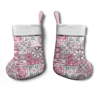 Mele Kalikimaka Hawaii Christmas Stocking Akala Seamless Floral Motif LT9 - Polynesian Pride