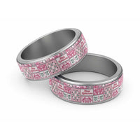 Mele Kalikimaka Hawaii Christmas Classic Ring Akala Seamless Floral Motif LT9 Sliver Pink - Polynesian Pride