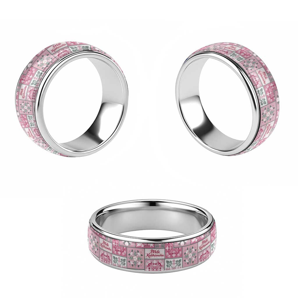 Mele Kalikimaka Hawaii Christmas Classic Ring Akala Seamless Floral Motif LT9 - Polynesian Pride