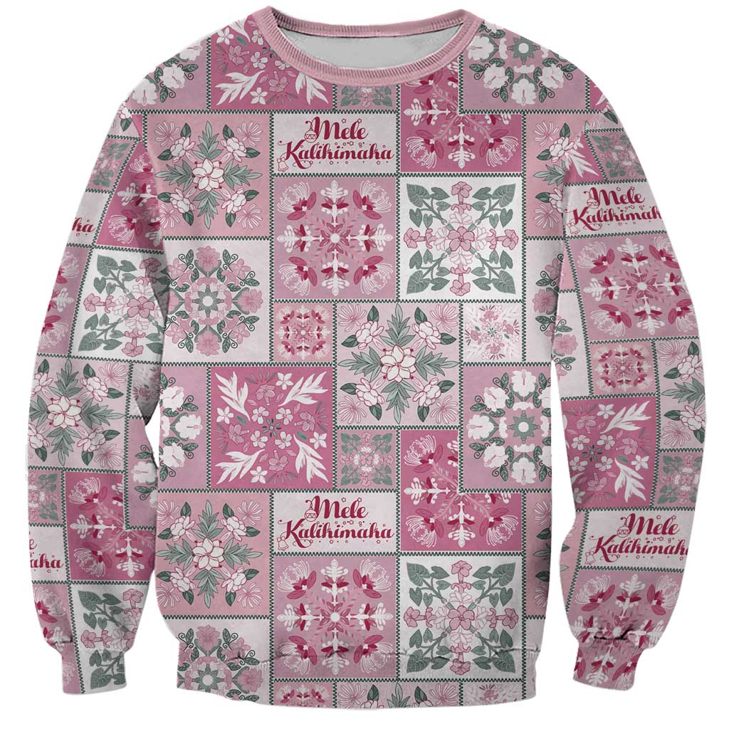 Mele Kalikimaka Hawaii Christmas Sweatshirt Akala Seamless Floral Motif LT9 Unisex Pink - Polynesian Pride