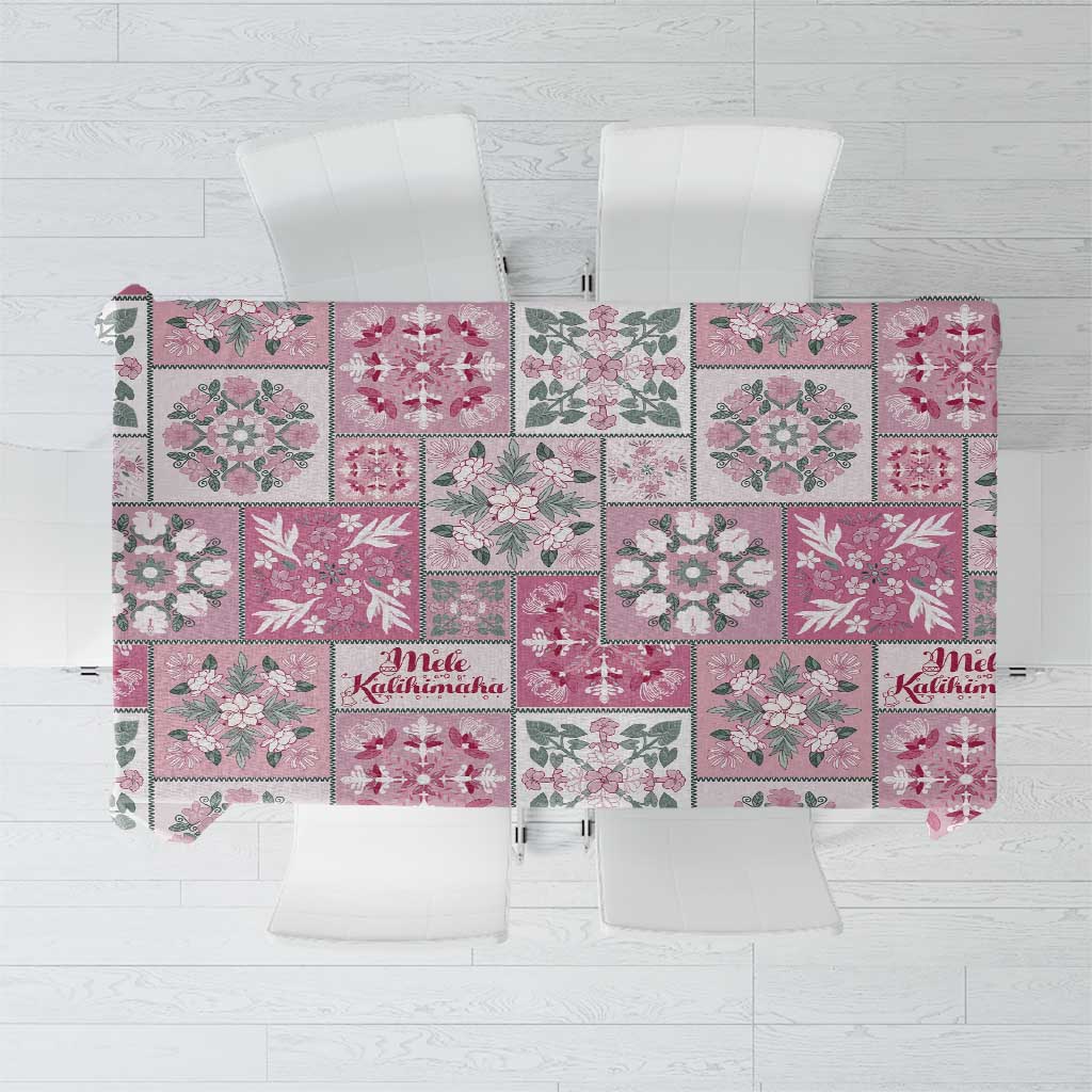 Mele Kalikimaka Hawaii Christmas Tablecloth Akala Seamless Floral Motif LT9 Pink - Polynesian Pride