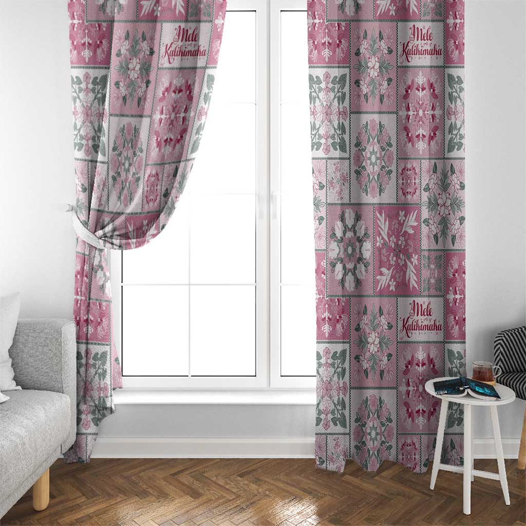 Mele Kalikimaka Hawaii Christmas Window Curtain Akala Seamless Floral Motif LT9 - Polynesian Pride