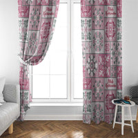 Mele Kalikimaka Hawaii Christmas Window Curtain Akala Seamless Floral Motif LT9 - Polynesian Pride