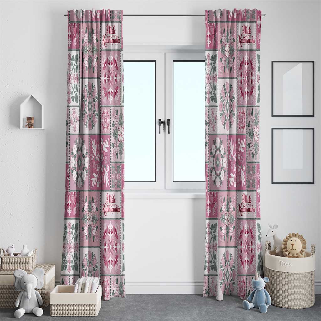 Mele Kalikimaka Hawaii Christmas Window Curtain Akala Seamless Floral Motif LT9 - Polynesian Pride