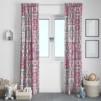 Mele Kalikimaka Hawaii Christmas Window Curtain Akala Seamless Floral Motif LT9 - Polynesian Pride