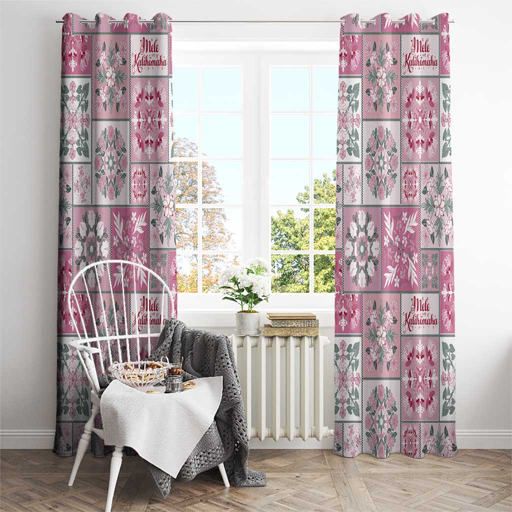 Mele Kalikimaka Hawaii Christmas Window Curtain Akala Seamless Floral Motif LT9 - Polynesian Pride