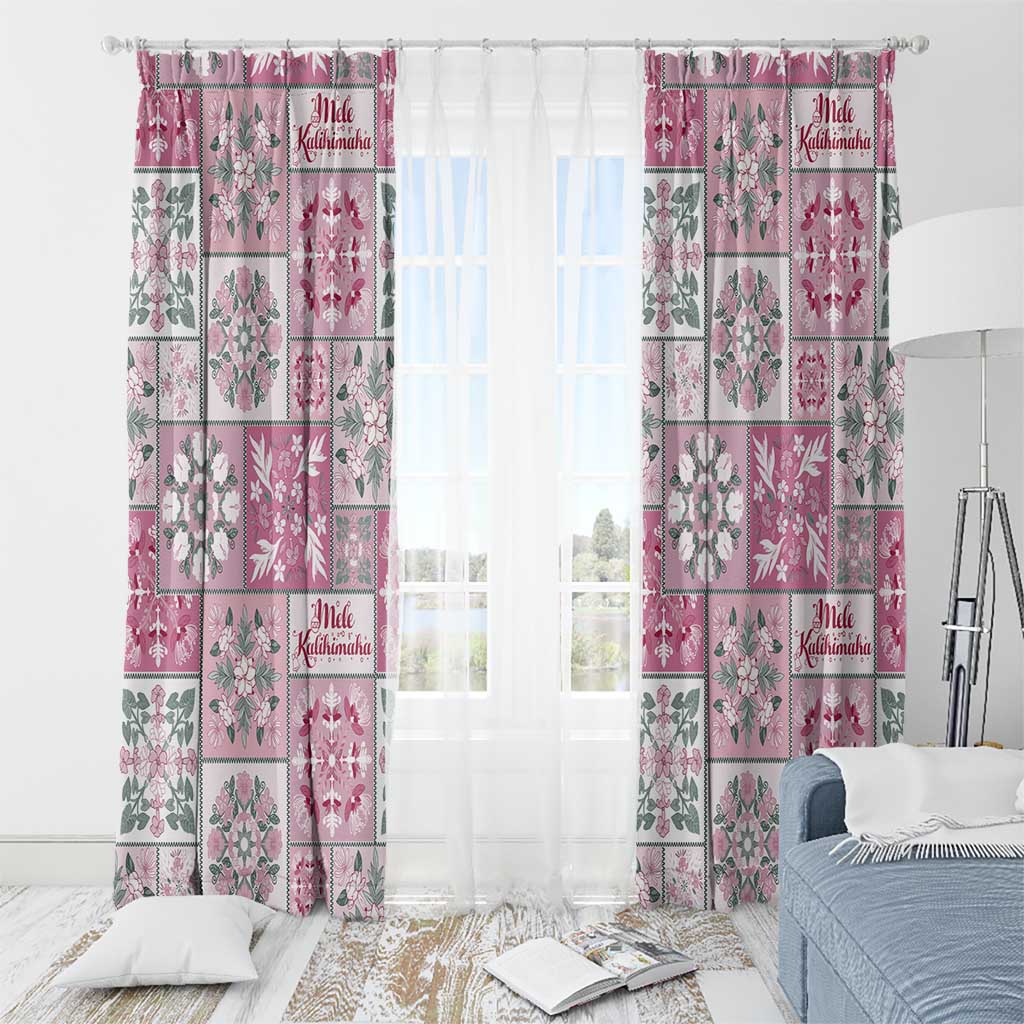 Mele Kalikimaka Hawaii Christmas Window Curtain Akala Seamless Floral Motif LT9 - Polynesian Pride