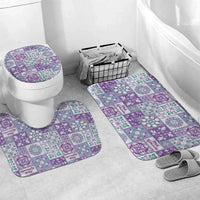 Mele Kalikimaka Hawaii Christmas Bathroom Set Poni Seamless Floral Motif LT9 Mat Set Only (3 pcs) One Size Purple - Polynesian Pride