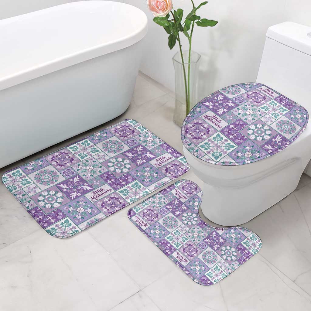 Mele Kalikimaka Hawaii Christmas Bathroom Set Poni Seamless Floral Motif LT9 - Polynesian Pride