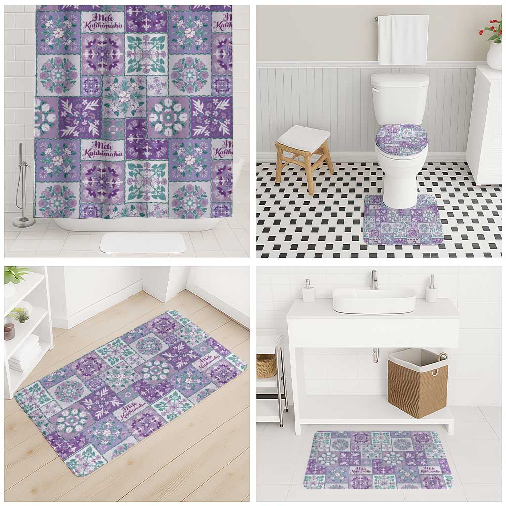 Mele Kalikimaka Hawaii Christmas Bathroom Set Poni Seamless Floral Motif LT9 - Polynesian Pride