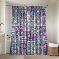 Mele Kalikimaka Hawaii Christmas Bathroom Set Poni Seamless Floral Motif LT9 Shower Curtain Only Purple - Polynesian Pride