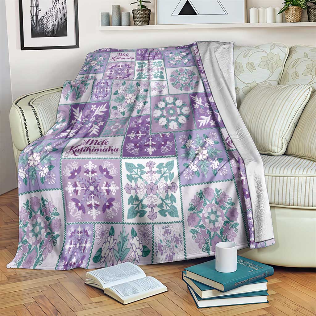 Mele Kalikimaka Hawaii Christmas Blanket Poni Seamless Floral Motif LT9 Purple - Polynesian Pride