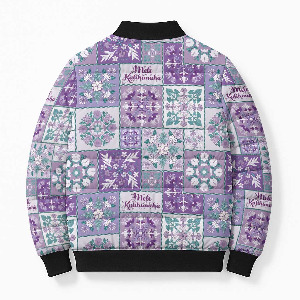 Mele Kalikimaka Hawaii Christmas Bomber Puffer Jacket Poni Seamless Floral Motif LT9 - Polynesian Pride