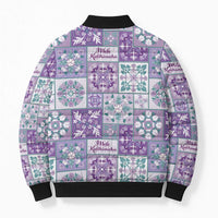 Mele Kalikimaka Hawaii Christmas Bomber Puffer Jacket Poni Seamless Floral Motif LT9 - Polynesian Pride