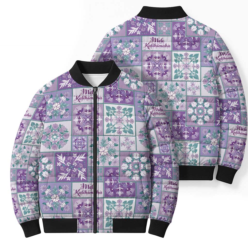 Mele Kalikimaka Hawaii Christmas Bomber Puffer Jacket Poni Seamless Floral Motif LT9 - Polynesian Pride