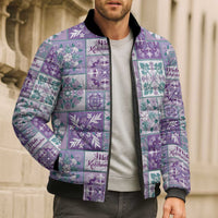 Mele Kalikimaka Hawaii Christmas Bomber Puffer Jacket Poni Seamless Floral Motif LT9 - Polynesian Pride