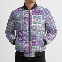 Mele Kalikimaka Hawaii Christmas Bomber Puffer Jacket Poni Seamless Floral Motif LT9 - Polynesian Pride