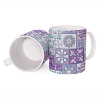 Mele Kalikimaka Hawaii Christmas Ceramic Mug Poni Seamless Floral Motif LT9 - Polynesian Pride