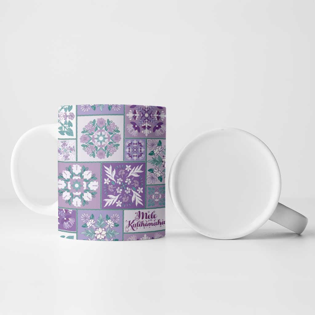 Mele Kalikimaka Hawaii Christmas Ceramic Mug Poni Seamless Floral Motif LT9 - Polynesian Pride