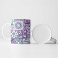 Mele Kalikimaka Hawaii Christmas Ceramic Mug Poni Seamless Floral Motif LT9 - Polynesian Pride