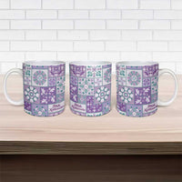 Mele Kalikimaka Hawaii Christmas Ceramic Mug Poni Seamless Floral Motif LT9 - Polynesian Pride