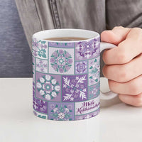 Mele Kalikimaka Hawaii Christmas Ceramic Mug Poni Seamless Floral Motif LT9 - Polynesian Pride