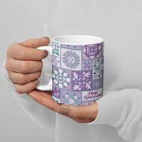 Mele Kalikimaka Hawaii Christmas Ceramic Mug Poni Seamless Floral Motif LT9 - Polynesian Pride