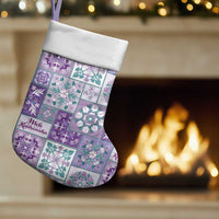 Mele Kalikimaka Hawaii Christmas Stocking Poni Seamless Floral Motif LT9 Set of 2 Purple - Polynesian Pride