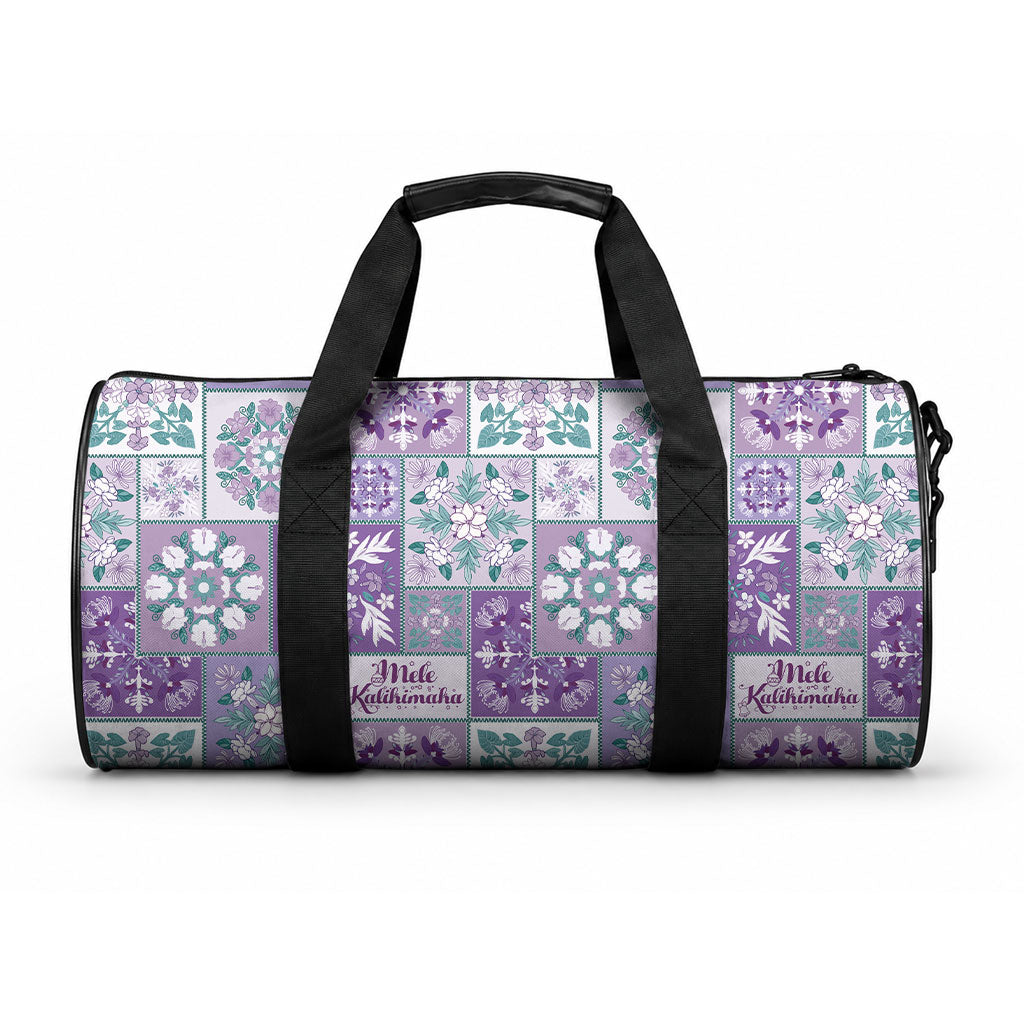 Mele Kalikimaka Hawaii Christmas Duffle Bag Poni Seamless Floral Motif LT9 One size Purple - Polynesian Pride