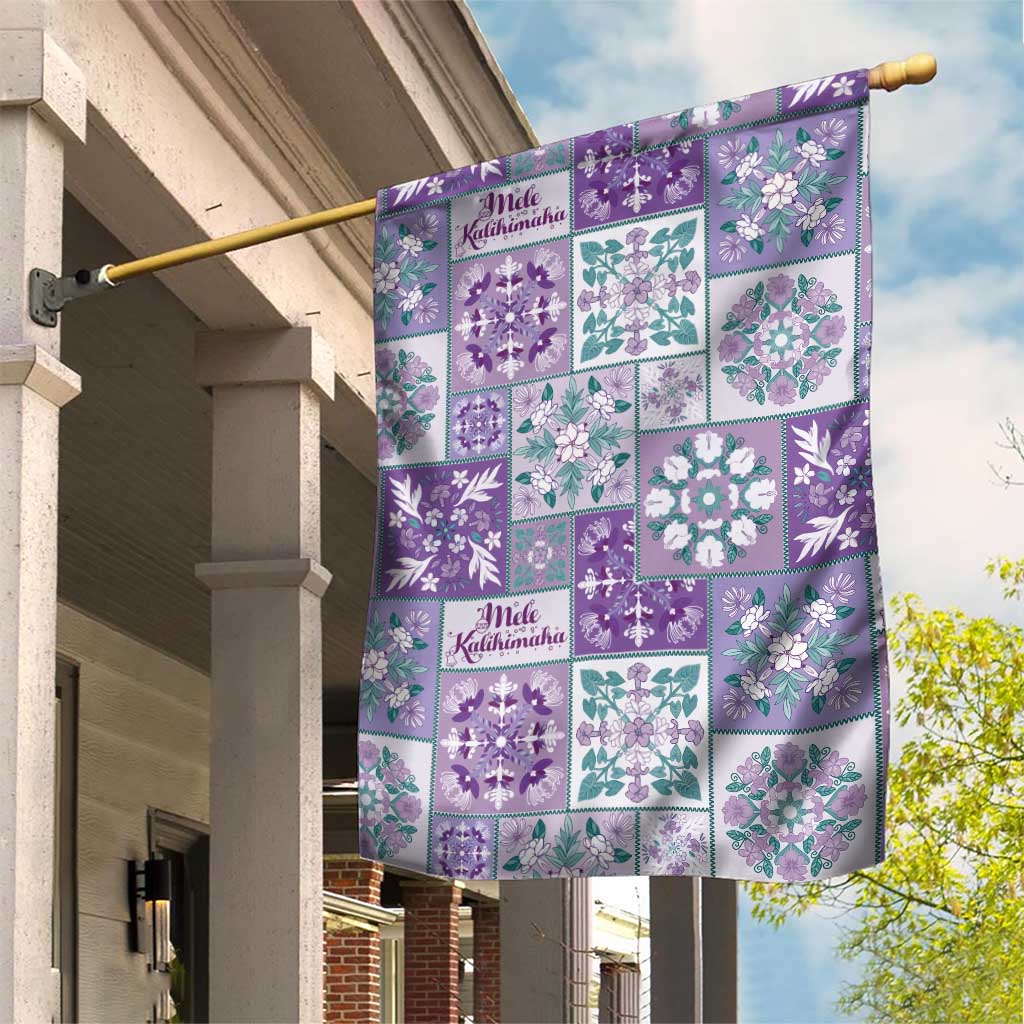 Mele Kalikimaka Hawaii Christmas Garden Flag Poni Seamless Floral Motif LT9 House Flag Purple - Polynesian Pride