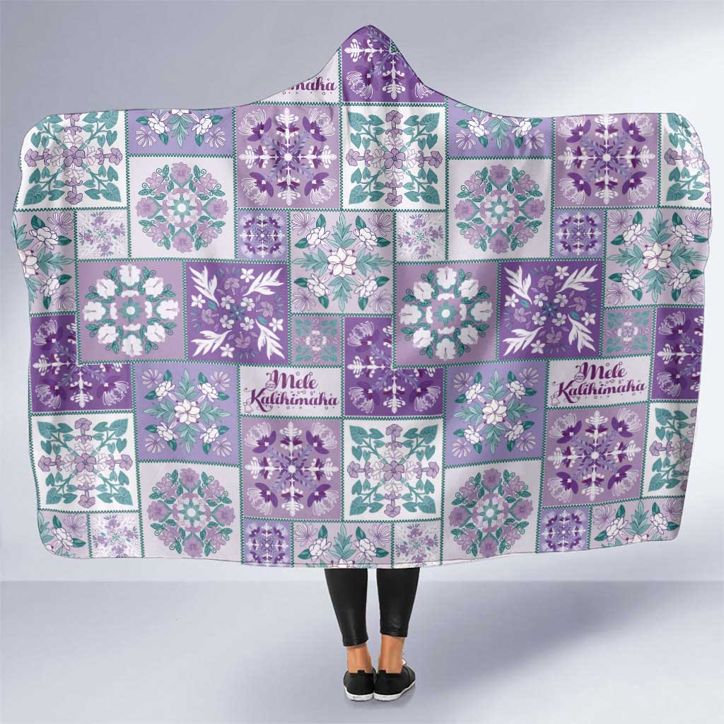 Mele Kalikimaka Hawaii Christmas Hooded Blanket Poni Seamless Floral Motif LT9 One Size Purple - Polynesian Pride