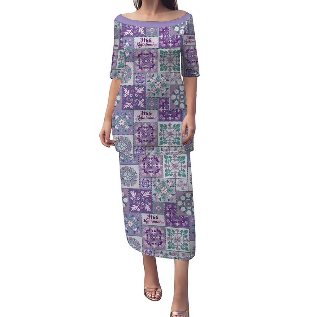 Mele Kalikimaka Hawaii Christmas Puletasi Poni Seamless Floral Motif LT9 Long Dress Purple - Polynesian Pride