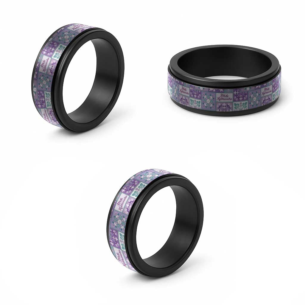 Mele Kalikimaka Hawaii Christmas Spinner Ring Poni Seamless Floral Motif LT9 - Polynesian Pride
