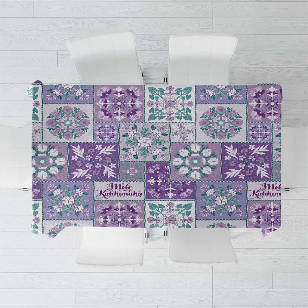 Mele Kalikimaka Hawaii Christmas Tablecloth Poni Seamless Floral Motif LT9 Purple - Polynesian Pride
